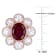 8 3/5 CT TGW Created Ruby and Created White Sapphire Floral Ring in 10K
Rose Gold