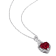 2 4/5 CT TGW Created Ruby and Diamond Accent Heart Twist Pendant with
Chain in Sterling Silver