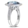 7 7/8 CT TGW London Blue and White Topaz with Diamond Accent Cocktail
Ring in Sterling Silver
