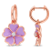 1/6 CT TGW White Topaz with Purple Enamel Flower Hoop Earrings in Rose
Plated Sterling Silver