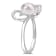8-8.5MM Freshwater Cultured Pearl and Diamond Accent Heart Ring in
Sterling Silver