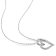 1/10 CT TDW Diamond Double Heart Pendant with Chain in Sterling Silver