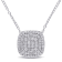 1/2 CT TW Diamond Layered Halo Pendant with Chain in Sterling Silver