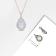 3 1/4 CT TGW Blue Ethiopian Opal and White Topaz Pendant with Chain in
Rose Plated Sterling Silver