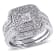 3/8 CT TW Round and Princess Cut Diamond Quad Halo Bridal Set in
Sterling Silver