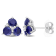 1 7/8 CT TGW Created Blue Sapphire and Created White Sapphire 3-Stone
Earrings in Sterling Silver