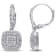 1/2 CT TW Diamond Layered Halo Leverback Earrings in Sterling Silver