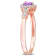 1/3 CT TGW Multi-Gemstones and Diamond Accent Halo Promise Ring in Rose
Plated Sterling Silver