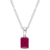 1 5/8 CT TGW Created Ruby Solitaire Emerald Cut endant with Chain in
Sterling Silver