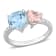 2 5/8 CT TGW Sky Blue Topaz and Morganite with 1/10 CT TW Diamond Toi et
Moi Ring in Sterling Silver