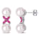 8.5-9MM Cultured Freshwater Pearl and Created Ruby Cross Earrings in
Sterling Silver