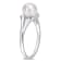 7-7.5MM Freshwater Cultured Pearl and Created White Sapphire Split-Shank
Ring in Sterling Silver