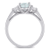 1 5/8 CTW Aquamarine and Created White Sapphire 3-Stone Ring in Sterling Silver