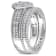 1/3 CT TW Diamond Pear Shape Cluster Bridal Set in Sterling Silver