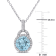 4 CT TGW Sky Blue and White Topaz Pendant with Chain in Sterling Silver