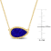 4 CT TGW Lapis Necklace with Beaded Halo in Yellow Plated Sterling Silver
