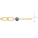 9-10 MM Grey Freshwater Cultured Pearl Oval Link Necklace in 18K Yellow
Gold Over Sterling Silver