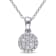 1/4 CT TW Diamond Cluster Halo Pendant with Chain in Sterling Silver