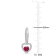 1 3/5 CT TGW Ruby-CN White Sapphire and 1/10 CT TW Diamond Leverback
Earrings in 14K White Gold