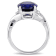 7 1/2 CT TGW Created Blue Sapphire and Diamond Accent Ring in Sterling Silver