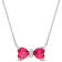 1 CT TGW Pink Topaz and Diamond Accent Bow Necklace in 10K White Gold