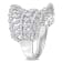 1 1/5 CT TGW Lab Grown Diamond Crown Design Wide Ring in 14K White Gold