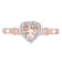 5/8 CT TGW Morganite, White Topaz and Diamond Accent Heart Ring in Rose
Plated Sterling Silver
