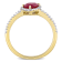 7/8 CT TGW Ruby and 1/5 CT TW Diamond Tilted Teardrop Halo Ring in 14K
Yellow Gold