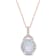 3 1/4 CT TGW Blue Ethiopian Opal and White Topaz Pendant with Chain in
Rose Plated Sterling Silver