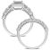 1/3 CT TW Diamond Square Halo Bridal Ring Set in Sterling Silver