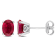 2 1/2 CT TGW Oval Created Ruby Stud Earrings in Sterling Silver