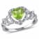 1 1/3 CT TGW Peridot and 1/10 CT TW Diamond Heart Ring in Sterling Silver