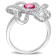 1 1/10 CT TGW Pink Topaz and White Topaz Flower Cocktail Ring in
Sterling Silver