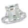5 5/8 CT TGW Emerald Cut Green Quartz and White Topaz Twist Ring in
Sterling Silver