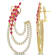 6 4/5 CT TGW Ruby and 3 1/4 Diamond Triple Row Earrings in 14K Yellow Gold