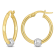 21mm Hoop Earrings with Ball in 2-Tone Yellow and White 14k Gold