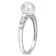 7-7.5MM Freshwater Cultured Pearl and Created White Sapphire Ring in
Sterling Silver