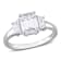 2 1/3 CT DEW Created Moissanite 3-Stone Engagement Ring in Sterling Silver