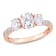 1-4/5 CT DEW Created Moissanite 3-Stone Engagement Ring in 10K Rose Gold