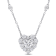 2 CT DEW Created Moissanite Halo Heart Necklace in Sterling Silver