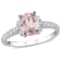 1 1/7 CT TGW Morganite and Diamond Accent Ring in Sterling Silver
