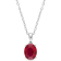 3 CT TGW Created Ruby Solitaire Pendant with Chain in Sterling Silver
