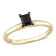 1/2 ct Black Diamond Solitaire Engagement Ring in 14K Yellow Gold