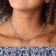 33 CT TGW Created Blue and Created White Sapphire Tennis Necklace in
Sterling Silver