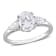 1 3/4 CT DEW Created Moissanite Three-Stone Engagement Ring in Sterling Silver