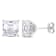 6 CT TGW Square White Topaz Stud Earrings in Sterling Silver