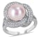 10.5 -11MM Pink Freshwater Cultured Pearl and 3/4 CT TGW Cubic Zirconia
Ring in Sterling Silver