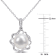 9.5-10MM Freshwater Cultured Pearl and Diamond Accent Floral Pendant
with Chain in Sterling Silver