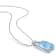 13 1/2 CT TGW Sky Blue Topaz and White Topaz Solitaire Pendant with
Chain in Sterling Silver