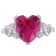 4 1/5 CT TGW Created Pink Sapphire and Diamond Accent Heart Ring in
Sterling Silver